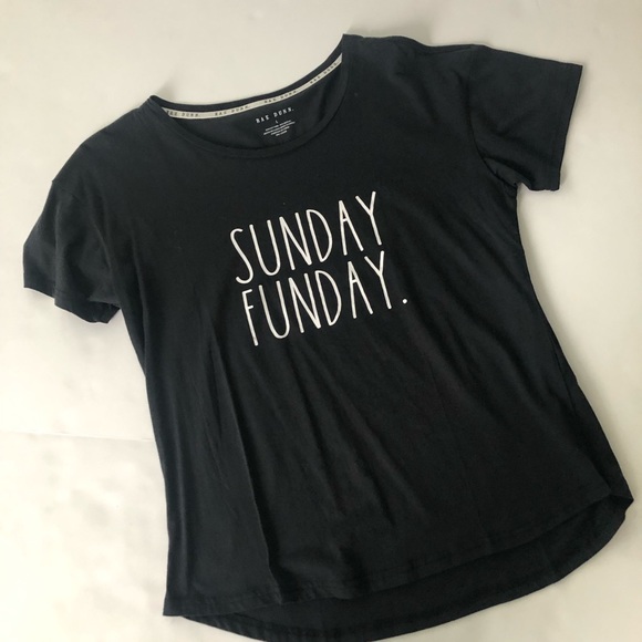 Rae Dunn Tops - NWOT Rae Dunn Sunday Funday tshirt, black, L